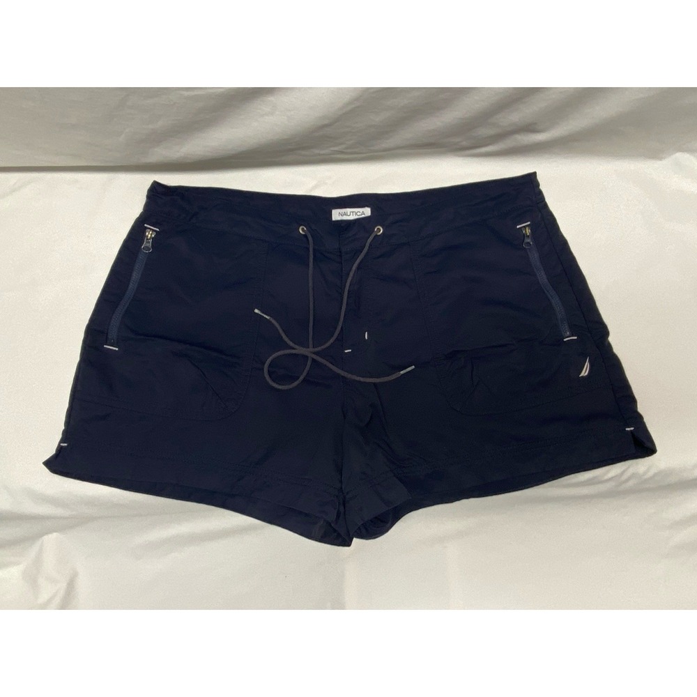 Women's Nautica Waterproof Shorts - Large, Navy Blue, Zip/Tie, Outdoor, Active